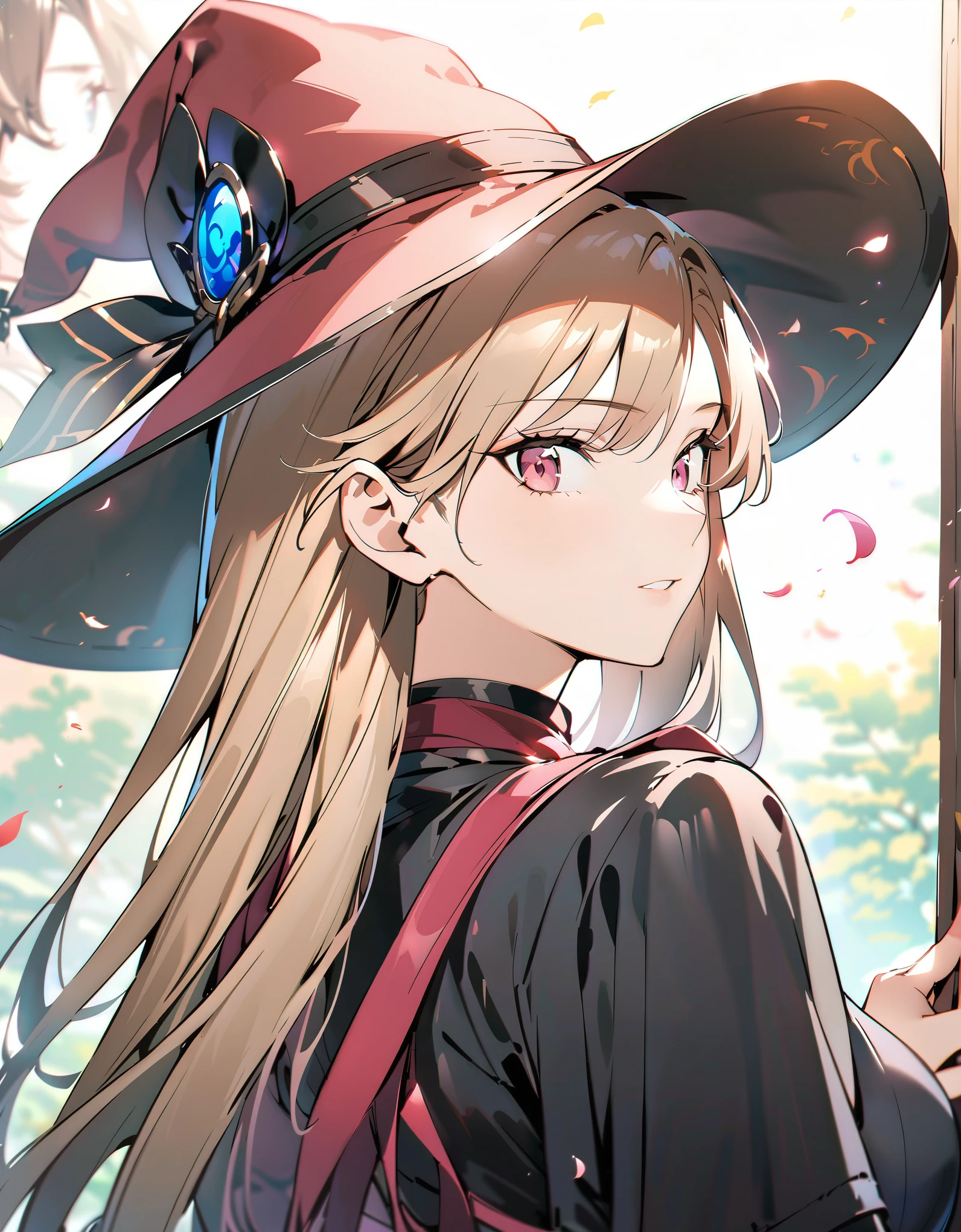 Close-up of a person in a hat and dress, marisa kirisame, Portrait of a female magician, Beautiful anime portraits, Stunning Anime Face Portraits, From Girls Frontline, anime art wallpaper 4k, anime art wallpaper 4k, Frivolous anime witch casting a spell, anime wallpaper 4k, anime wallpaper 4k, portrait of a young witch girl