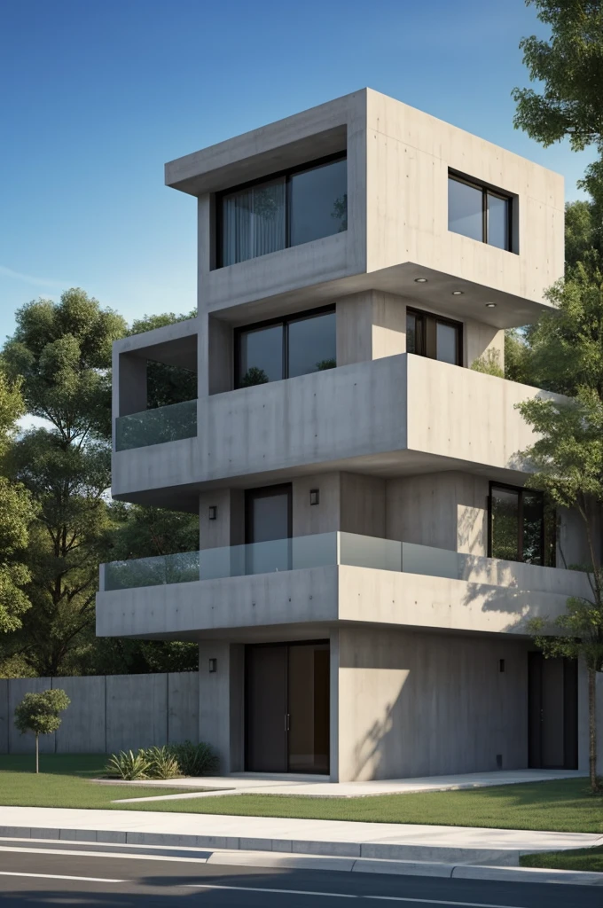 Show me a 2 story concrete house