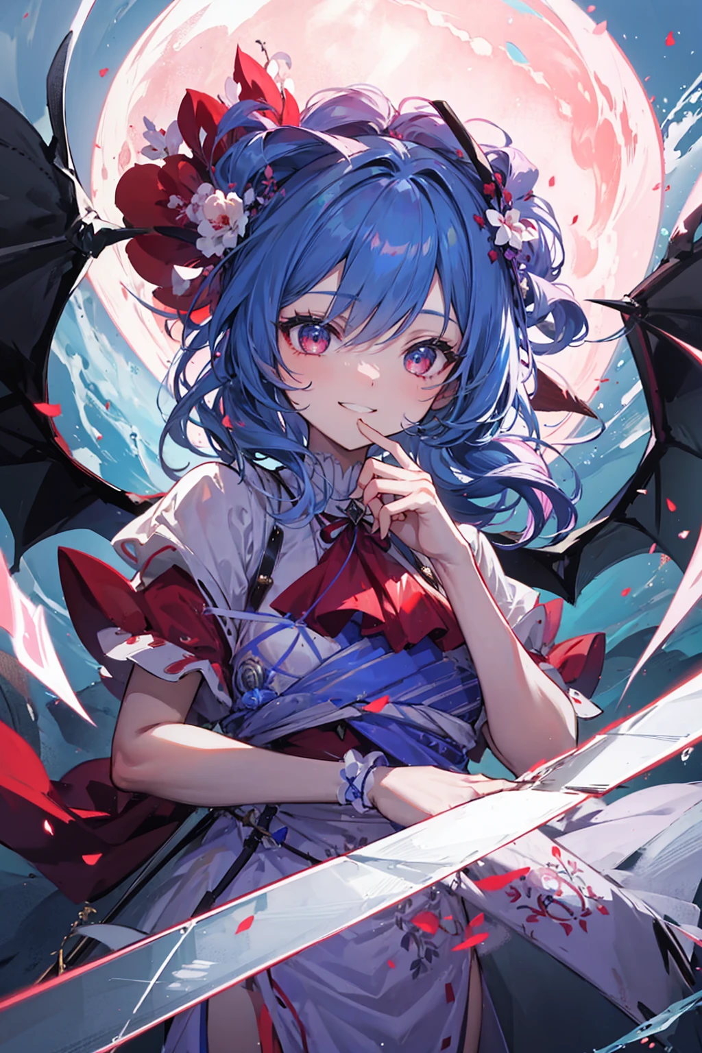 About to throw the red spear、smile、Beauty