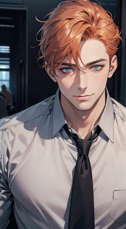 (best quality,4k,8k,highres,masterpiece:1.2),ultra-detailed,(realistic,photorealistic,photo-realistic:1.37),1 man,31 years old,mature man,very handsome,without expression,smile,short grey b
Orange hair,blue eyes,penetrating gaze,perfect face without errors,imposing posture,businessman,office background,cinematic lighting,hdr image