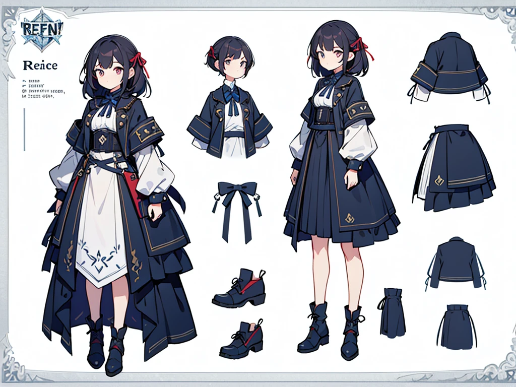 reference art, 1girl, full body, white background, concept art