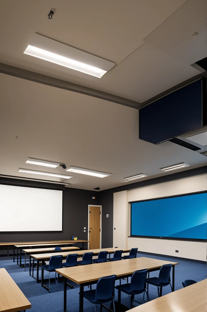 modern class with projector