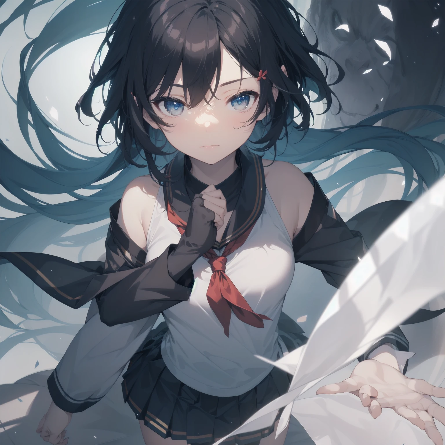 ultra-absurdres-Top quality by artist God, ultra-detailed, high resolution, anime moe artstyle, best anime 8k konachan wallpaper, pixiv contest winner, pool:2810, perfect anatomy,break, 1girl, (Please draw a girl walking sleepily to school alone. )break,(Solo,little female, 13-year-old:1.3),Full limbs, complete fingers,a junior high school student, (very short hair), short cut, flat chest, , small butt, small black eyes, beautiful detailed eyes, well-proportioned iris and pupils, expressive eyes, highres detailed hair, soft expression, salor school_uniform, sailor collar, serahuku, bow, pleated skirt,(Detailed Lighting), (Detailed background), in the School commute route. break,super detailed skin, Best cinematic lighting powered by famous artist, 8k,beauty illustration,photoshop_(medium),very aesthetic,break,((artist:mochi_au_lait )), artist:clamp ,artist:carnelian ,artist:kantoku ,