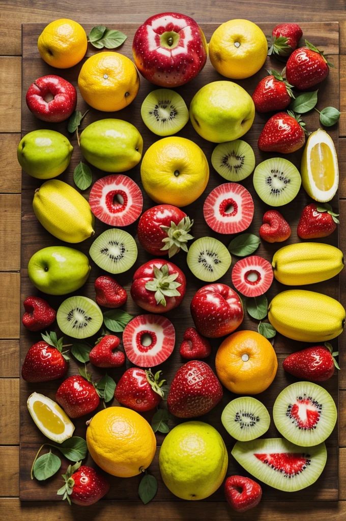 Fruits animated with name for