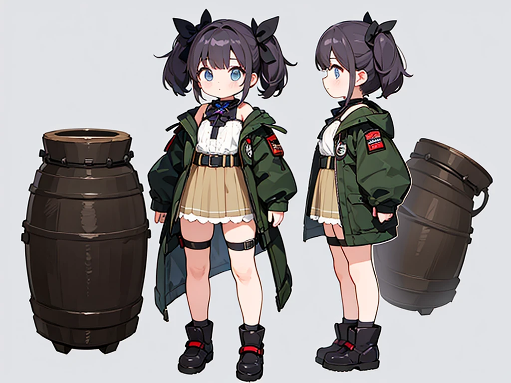 reference art, 1girl, full body, white background, concept art