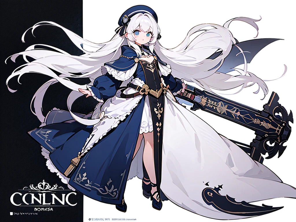 reference art, 1girl, full body, white background, concept art