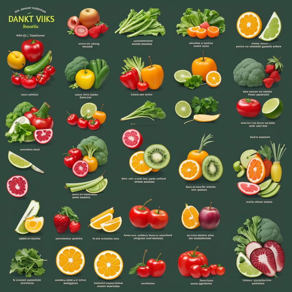 Description: An infographic showing tips for maintaining a healthy diet, how to eat fruits and vegetables, drink water and avoid processed foods. Aim: Educate and engage users with visually engaging and informative content.