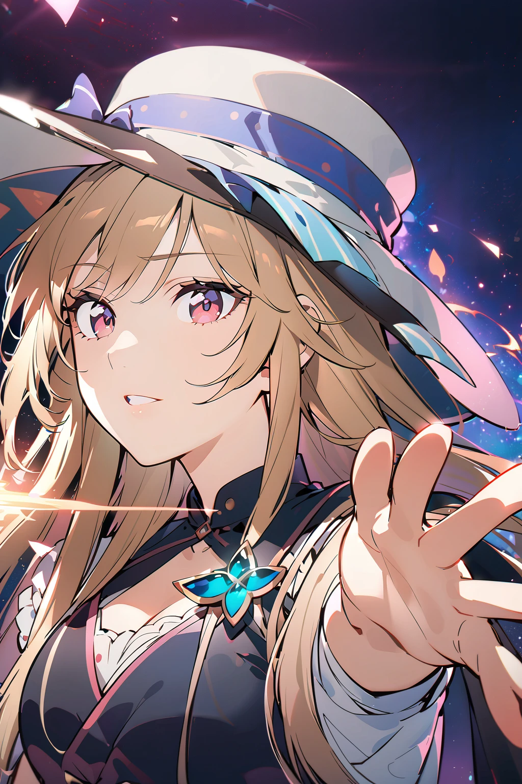 Close-up of a person in a hat and dress, marisa kirisame, Portrait of a female magician, Beautiful anime portraits, Stunning Anime Face Portraits, From Girls Frontline, anime art wallpaper 4k, anime art wallpaper 4k, Frivolous anime witch casting a spell, anime wallpaper 4k, anime wallpaper 4k, portrait of a young witch girl