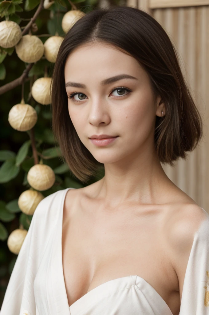 photo (chinoise), ((23 ans)) ((((Fille européenne)))), brut, Belle femme,((((pommettes saillantes et saillantes)))), (((nez fin et pointu))), ((sourcils fins)), ((((cheveux noirs long laché)))), (((visage de mannequin))), (regarde droit devant elle), (( anatomie parfaite)), (((gros seins))), ((détaillé face:1.2)), ((détaillé facial features)), (finely détaillé skin), (((kimono blanc avec décolleté))), . (Des couleurs vives), humide, humide, reflets, (chef-d'œuvre) (proportion parfaite)(photo réaliste)(meilleure qualité) (détaillé) photographié sur un Canon EOS R5, objectif 50 mm, F/2.8, hdr, (8k) (Fond d'écran) (éclairage cinématographique) (éclairage dramatique) (netteté) (complexe) mode, texture de peau réaliste, lancer, Nikon D850, photographie de pellicule,4 Kodak Portra 400, caméra f1.6 lentilles, couleurs riches, Ultra réaliste, Hyper réaliste, ultra-détaillé, hyper-détaillé, ((visage parfait, corps parfait), brut photography, texture de peau réaliste, ambiance estivale, (((debout)) ,((peau mate))