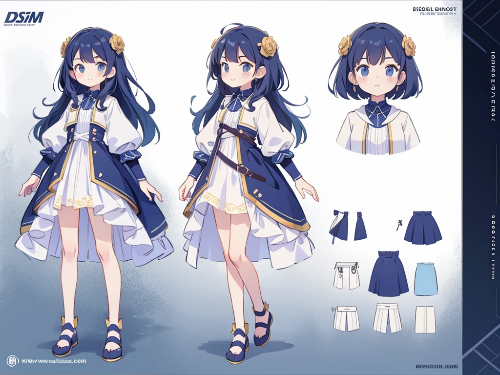 reference art, 1girl, full body, white background, concept art