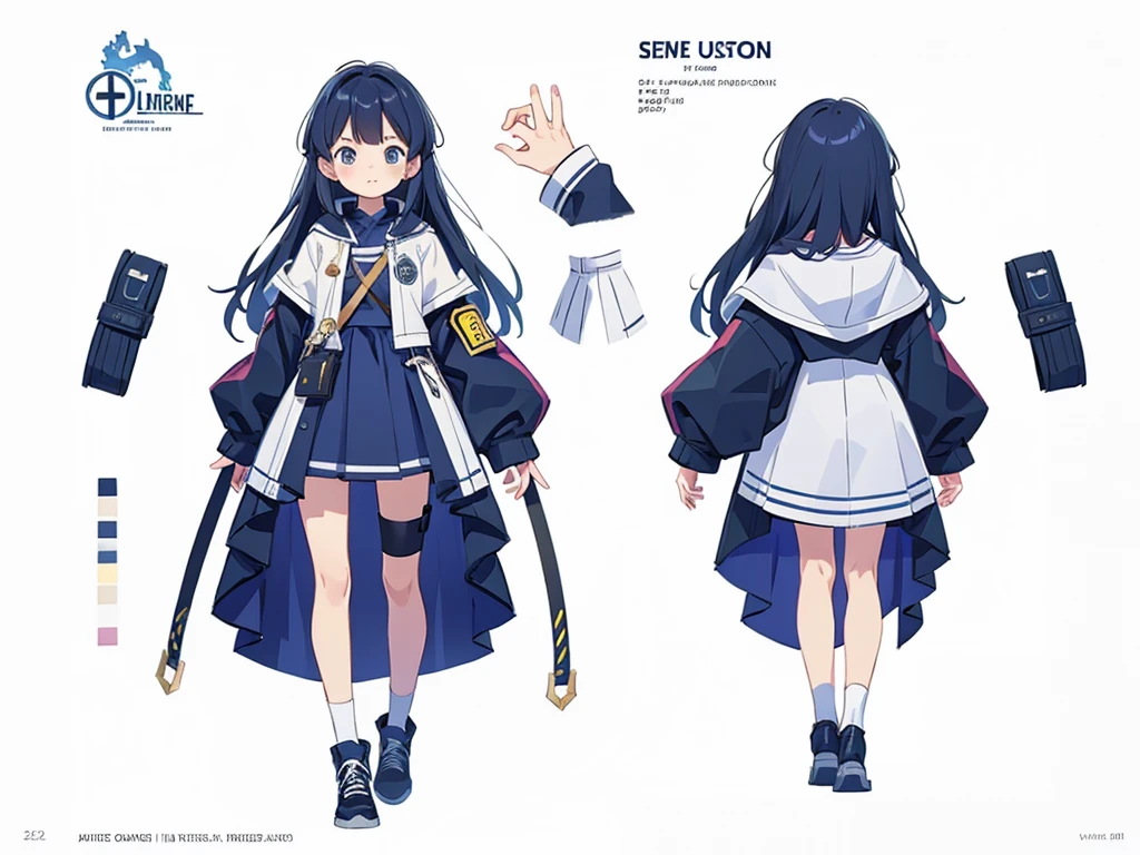 reference art, 1girl, full body, white background, concept art