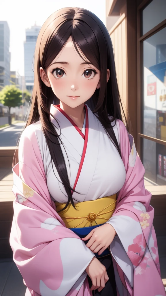 anime, 1 woman, 20 years old, Black Hair, Orihime,kimono,milky way,Starry Sky