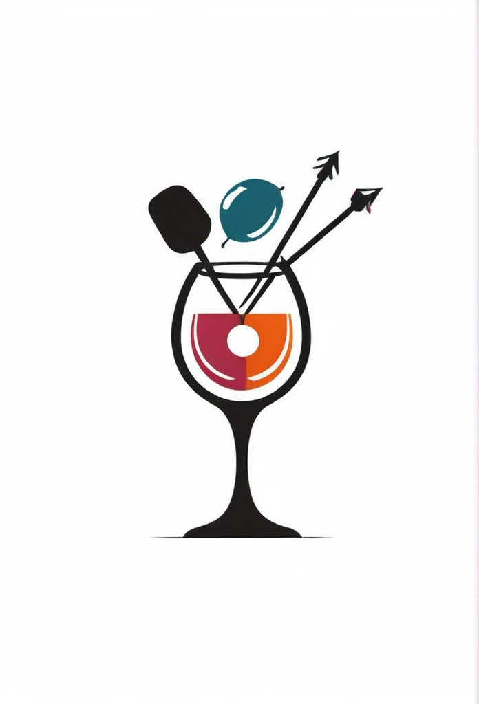 stylish dining bar logo
In the glass,
Darts arrows, billiard balls, microphones singing at karaoke, etc,
a stylish logo that looks like it's in a glass of alcohol
Pretty cool
chic and modern design
The background is white