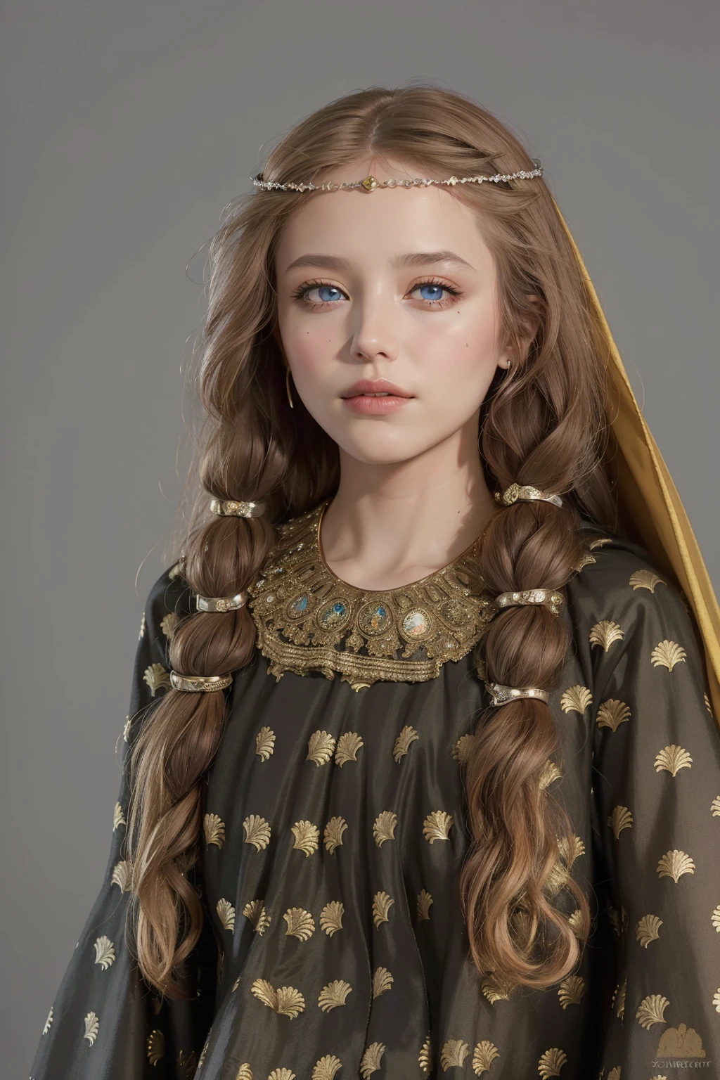 (masterpiece, top quality, best quality, official art, beautiful and aesthetic:1.2), (1girl:1.3), wavy long hair, light purple hair, extremely detailed, portrait, looking at viewer, solo, (full body:0.6), detailed background, close up, blue eyes, (cold arctic winter theme:1.1), fortune teller, charlatan, smirk, mysterious, sitting at table, colorful shoulderless loose gypsy fortune teller clothes, chalice, tarot cards, crystal ball, medieval (tent interior:1.1) background, tent curtains in background, dark mysterious lighting, shadows, magical atmosphere, starry night,, dutch angle