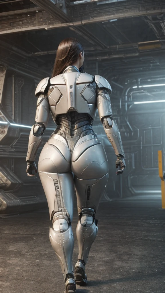 Woman, Curvy, Thick, Muscular, Robot, Sci-Fi, Aerodynamic, Carbon Fibre, Armor, Gears, Engines.
CGI, VFX, 3D art, Realism
Top Models Face, Make Up, Beauty, Straight, Slicked, Long Legth Hair.
Dynamic, Walking, back view, sexy, Sexy female Robot, inspired by Ex Machina movie,
