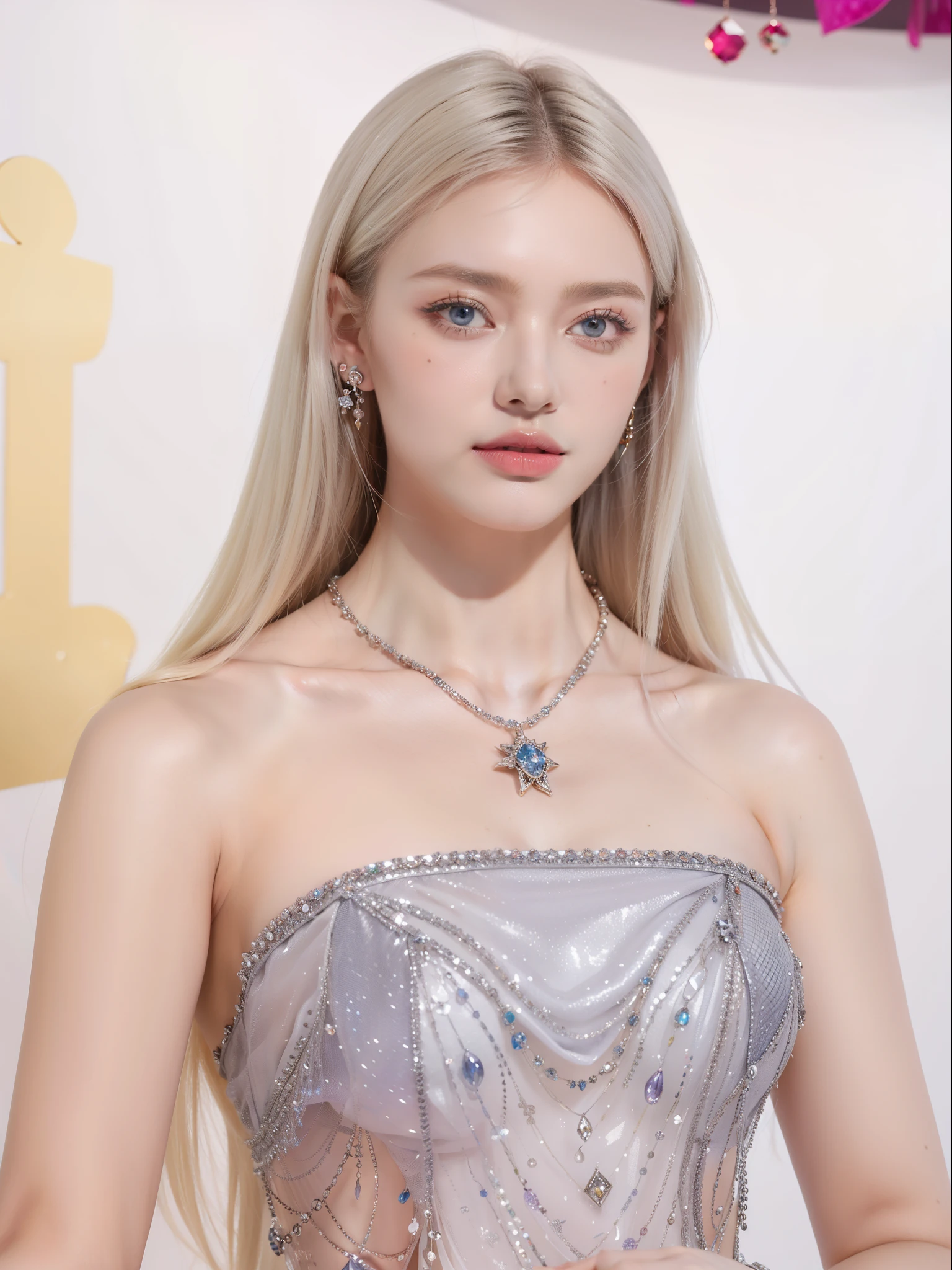 (masterpiece, top quality, best quality, official art, beautiful and aesthetic:1.2), (1girl:1.3), wavy long hair, light purple hair, extremely detailed, portrait, looking at viewer, 独奏, (full body:0.6), detailed background, close up, blue eyes, (cold arctic winter theme:1.1), Fortuneteller, charlatan, smirk, mysterious, sitting at table, colorful shoulderless loose gypsy Fortuneteller clothes, chalice, tarot cards, crystal ball, Mediovale (tent interior:1.1) background, tent curtains in background, dark mysterious lighting, shadows, magical atmosphere, starry night,, dutch angle,Blue Eyes,Holding a crystal ball