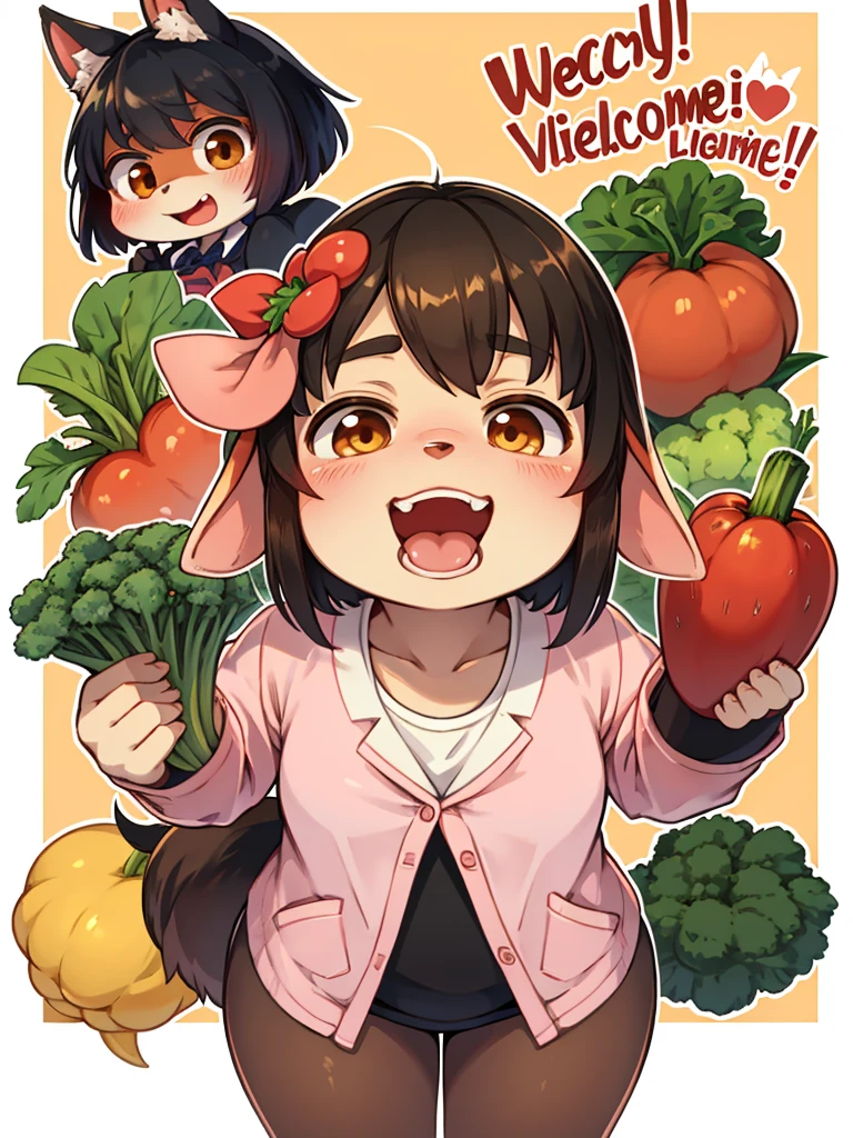 Pig Gorilla, Greengrocer, Kaoru Kumada , Welcome! , pop design , bold line , Fujiko Fujio style , troublemaker , Love vegetables and be loved by them