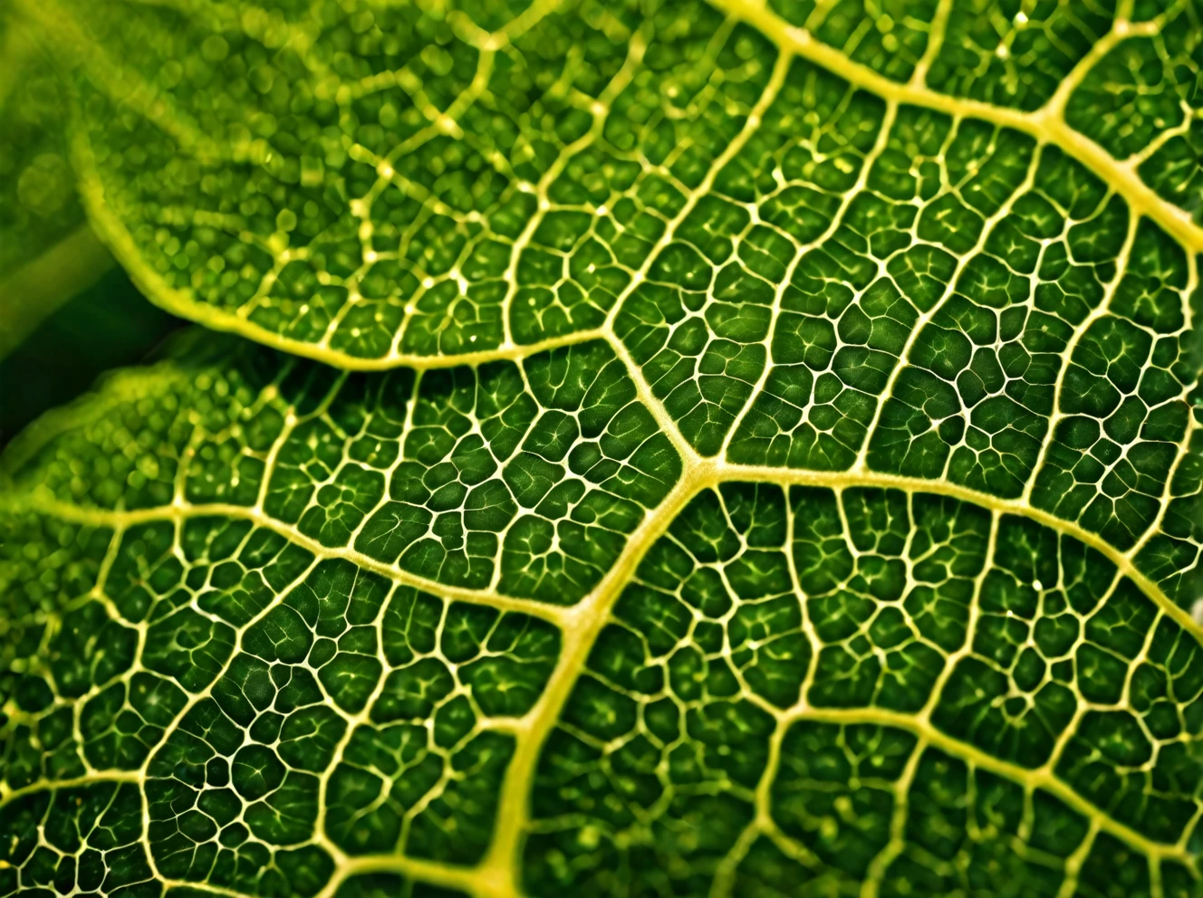 closeup of a leaf cell, optical microscope image, closeup , realistic very wide shot, landscape, film, professional, 4k