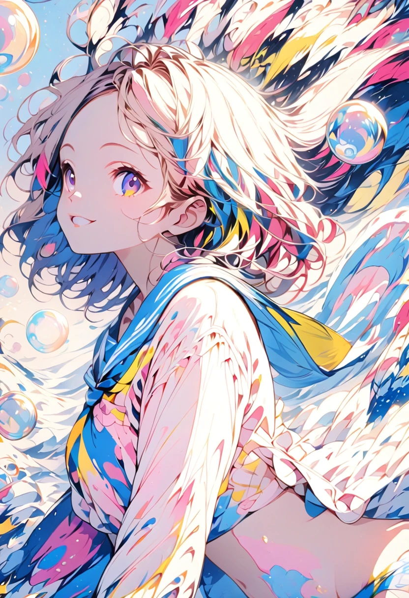 Momoko Sakura Style、8K quality、Intense watercolor, detailedな水彩アート, Watercolor splash, Surreal, Avant-garde pop art, Beautiful and expressive paintings, Beautiful artwork illustration, Very colorful tones, wonderful, Cool Beauty, Highest quality、Official Art, Vector art, Stylish design, (((The most beautiful two oversized Y-shirt and underwear girls))), (((Highest quality))), High resolution, ((detailed)), (((Doodle Art)), ((masterpiece)), ((Super detailed)), (((Colorful soap bubbles))),(((Underwear Fashion))),(((((Two Girls)))))
