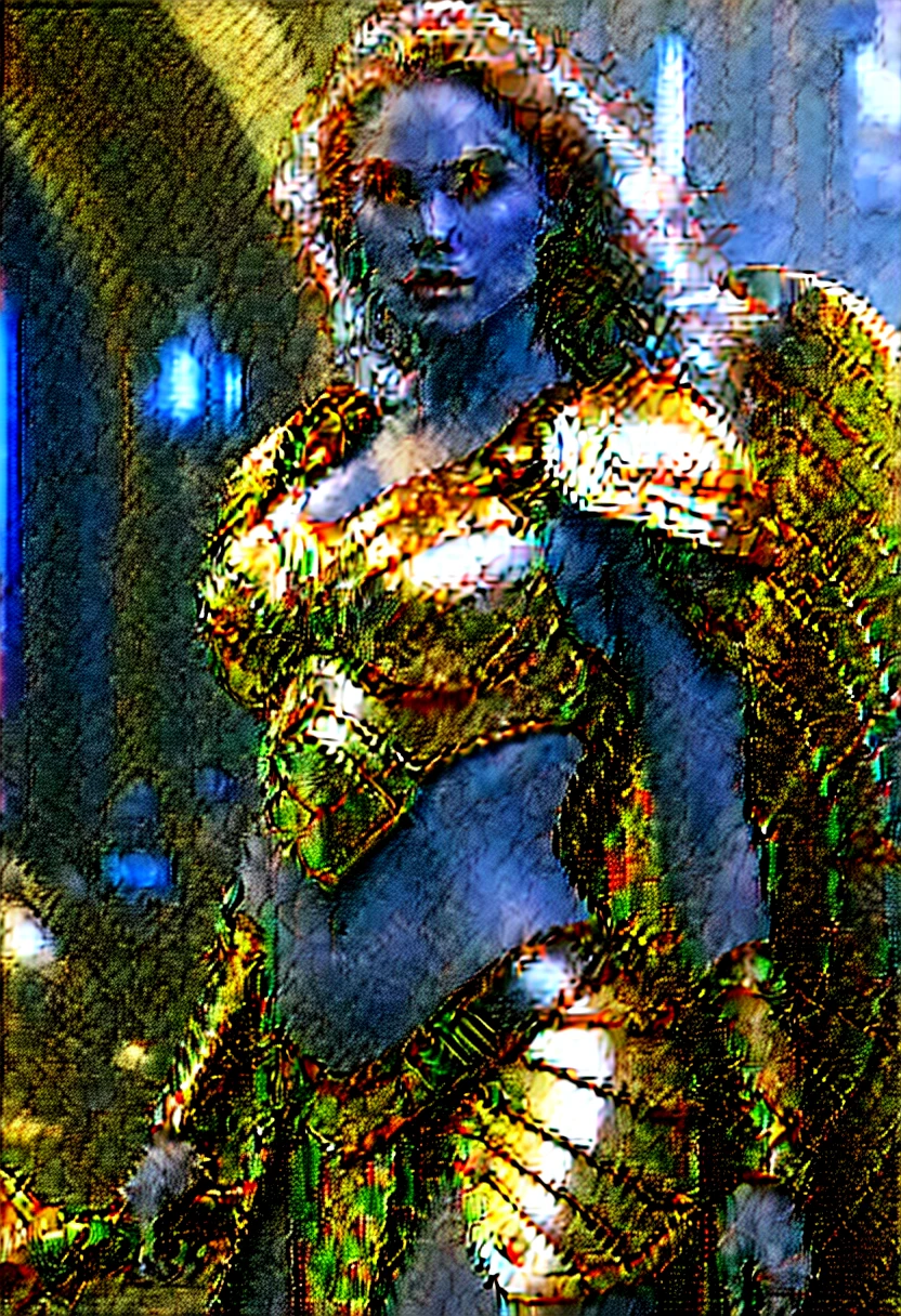 In a futuristic world where technology and ancient prowess converge., a sexy valkyrie holding a shield, She wears a seductive armored dress with a slit at the hip, (Best Quality,4k,high resolution,Masterpiece:1.2),ultra detailed,(realist,photorealist:1.37)