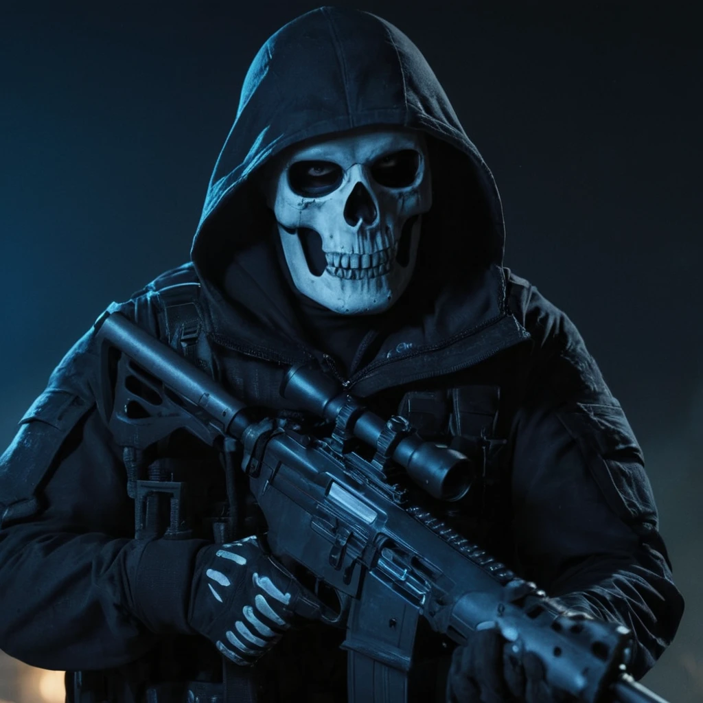 cinematic film still of Simon Ghost Riley a skeleton in a hoodedie holding a military rifle assault gun at night,with blue moonlight above,modern warfare style,solo,gloves,1boy,holding,jacket,upper body,weapon,male focus,teeth,hood,holding weapon,gun,mask,black background,holding gun,hooded jacket,hood up,skull,skull mask modern warfare style
shallow depth of field, vignette, highly detailed, high budget, bokeh, cinemascope, moody, epic, gorgeous, film grain, grainy