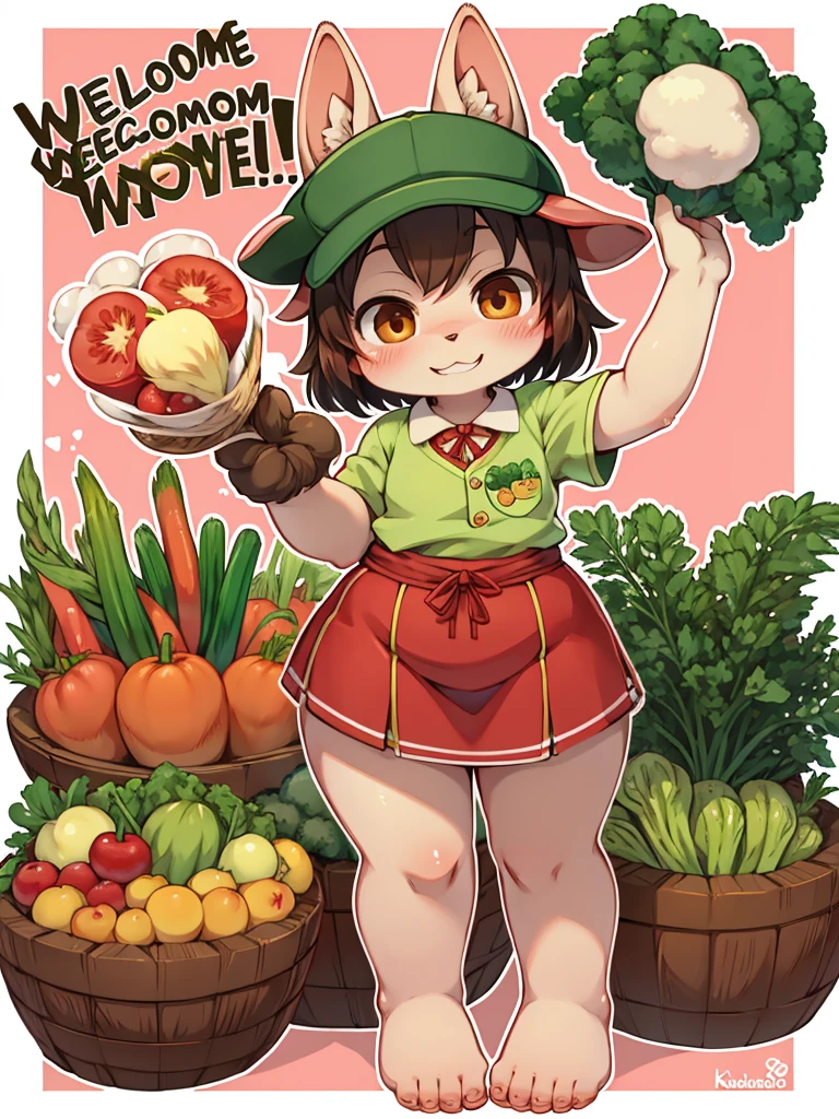 Pig Gorilla, Greengrocer, Kaoru Kumada , Welcome! , pop design , bold line , Fujiko Fujio style , troublemaker , Loved vegetables, and loved by vegetables