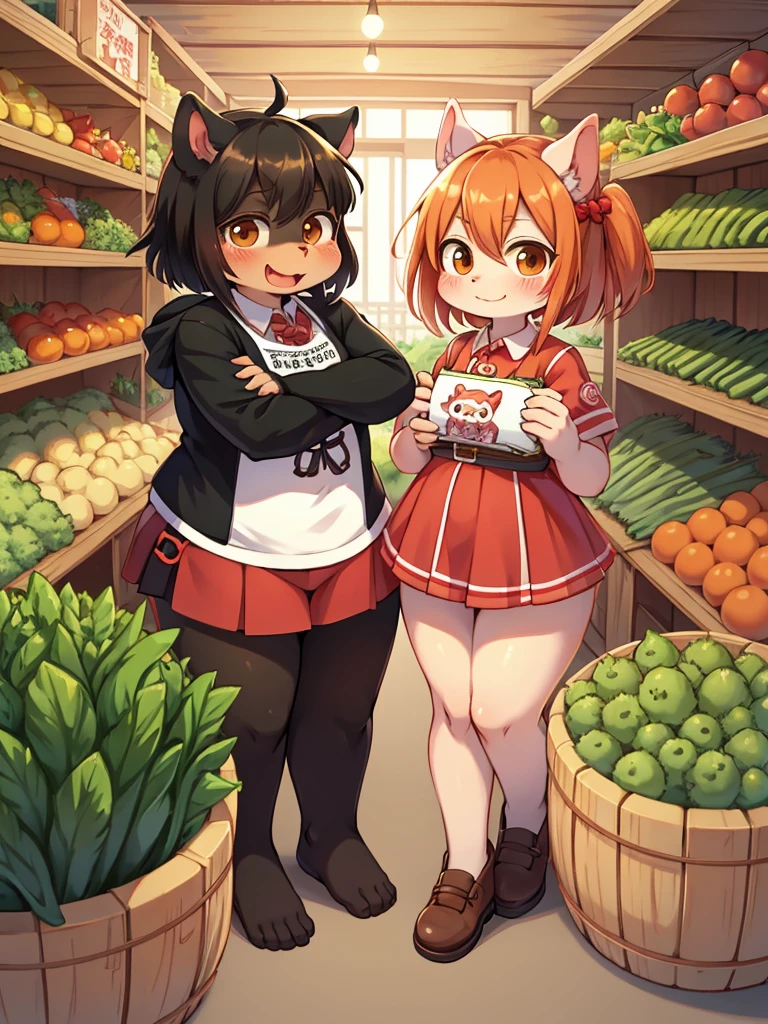 Pig Gorilla, Greengrocer, Kaoru Kumada , Welcome! , pop design , bold line , Fujiko Fujio style , troublemaker , Loved vegetables, and loved by vegetables