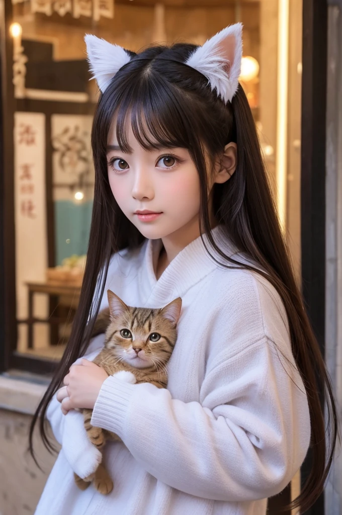 Cute Cat Eyes Long Hair Small Face China