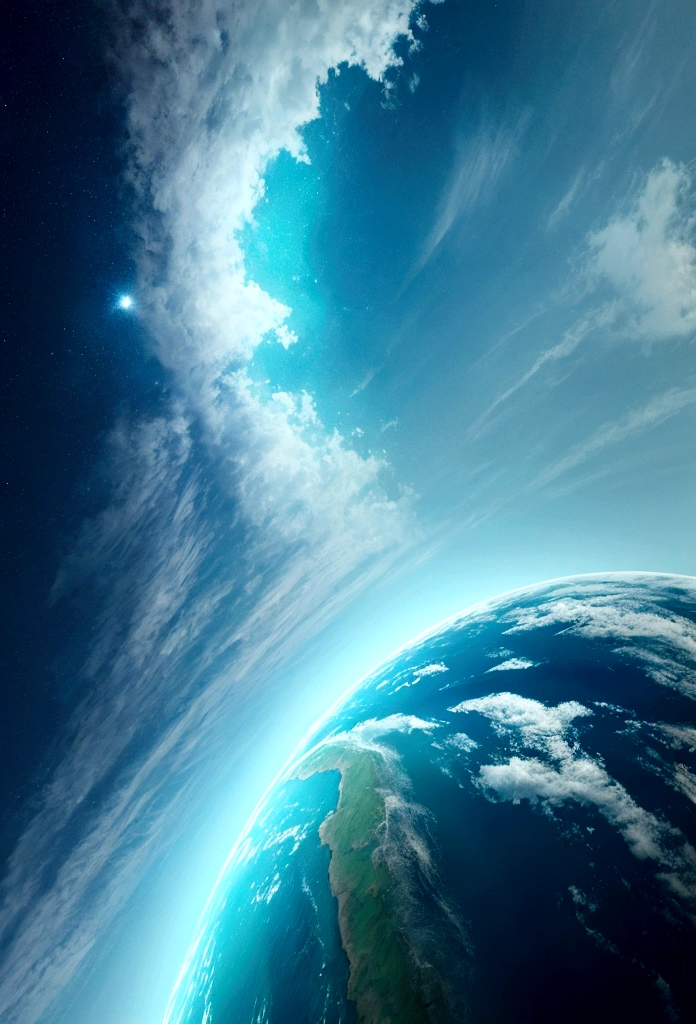 a sky who looks like a ocean aroud the earth