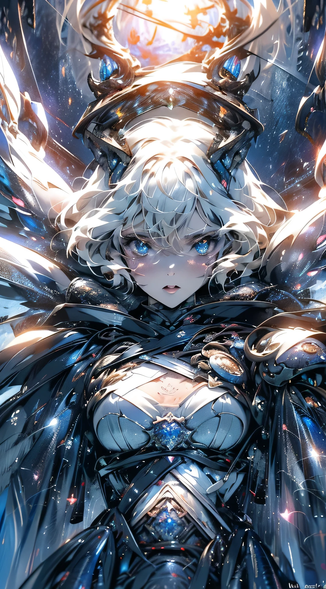 white dragon girl,(Cute Girl),age girl,stare,Absolutely beautiful.,exquisite face,white fluorescent tulle,A small white dragon surrounded him.,white flame particle effect,Dragon Feather Decorated with white feathers.,((Cute face)),glowing scales,Focus on the face,Detailed background,white dragon background,splash of color,Masterpiece,soft,angel,angelอากาศกระพือ,Surreal and realistic,Popular CG renderings,Highest picture quality,crystal,big moon moonlight background,Moisturized lips,8K