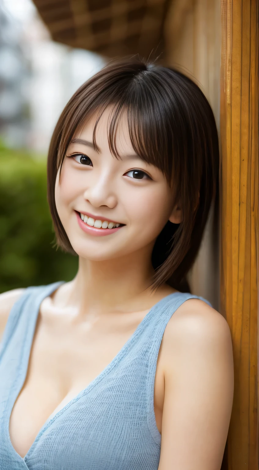 masterpiece,best quality,(Japanese ),((Beautiful girl)),cleavage,indoor,(perfect body beauty:1.2),(shy smile),beautiful teeth,(From slightly above),