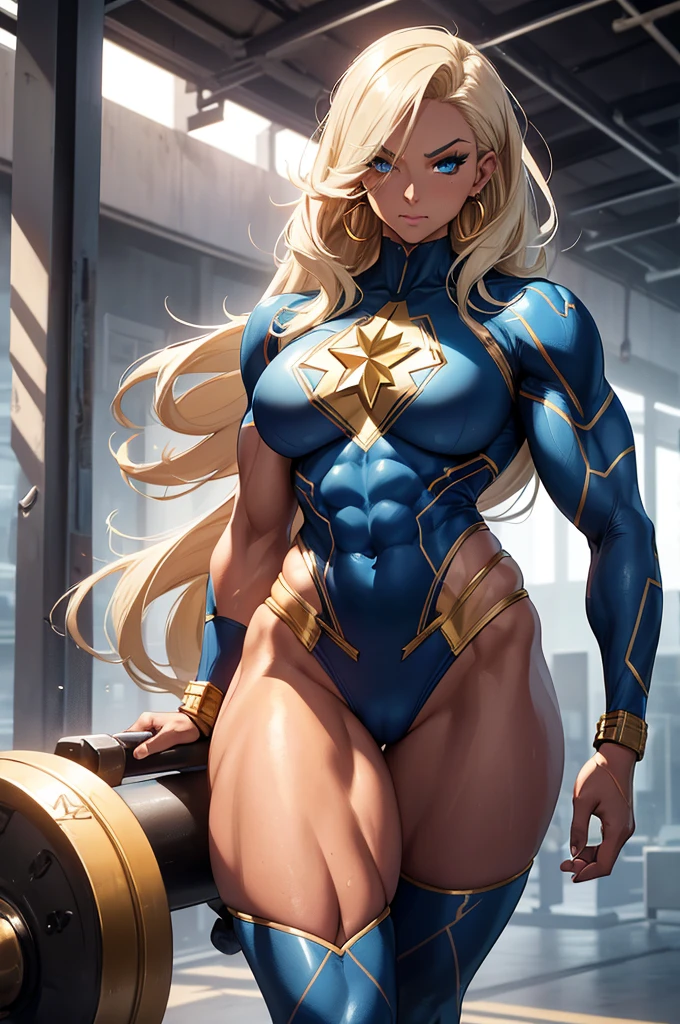 Rarity, Rarity of My Little Pony, Rarity in the form of a girl, Huge-breasts, Lush breasts, Elastic breasts, hairlong, Luxurious hairstyle, coiled hair, In the costume of Captain Marvel, White costume, On the costume of diamonds, Sveraket costume, in the style of Rarity, Elegant boots, in the sky, superhero, brawn, in full height, smirk, magic, Captain Marvel Boots, Flight beam, beste-Qualit, Very detailed, 8K quality, in full height,beautiful woman, detailed face, muscular, vibrant (blue skin:1.5), pointed ears, gold hoop earrings, (crotch bulge:1.2), thick thighs, slouch, hands on thighs, (scared expression:1.3), (gaping mouth:1.2), frightened eyes, nervous, long wavy black hair, messy ponytail, tiny (golden bikini:1.4), beach, looking at viewer,Muscle girl, abs, dark skin, mommy, max strengthm,(best quality,4k,8k,highres,masterpiece:1.2),ultra-detailed,(realistic,photorealistic,photo-realistic:1.37),medium:oil painting,a gorgeous woman, sadistic smirk, small smile, tall, statuesque, imposing, towering, toned, slender, slim, wide shoulders, strong deltoids, narrow waist, narrow hips, huge breasts, biceps, triceps, (eight pack abs), extremely well defined abs, strong abs, long eyelashes, make up, perfect eyes, detailed eyes, gorgeous eyes, ((glowing blue eyes)), perfect lips, perfect mouth, silver hair, black tank top, leather shorts, arm bands, necklace, earrings, bracelets, tattoo on shoulder, tattoo on arm, tattoo on abs,(masterpiece, high resolution, realistic image:1.4), (a strong and confident female bodybuilder with a dirty blonde hair:1.3), (her well-defined muscles and powerful physique are prominent:1.3), (she stands proudly in a gym, surrounded by fitness equipment:1.2), (her lycra black shorts and small white top showcase her muscular physique:1.2), (she exudes strength and determination:1.2), (the Canon EOS R6 camera captures every detail of her toned body:1.2), (equipped with the Canon RF 85mm f/1.2 L USM lens to emphasize her presence:1.2).