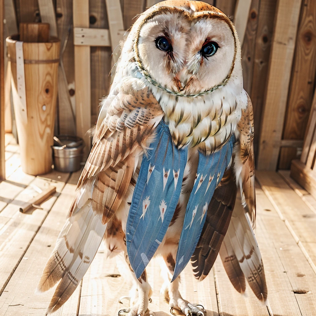 colorful barn owl tattoo design , no background