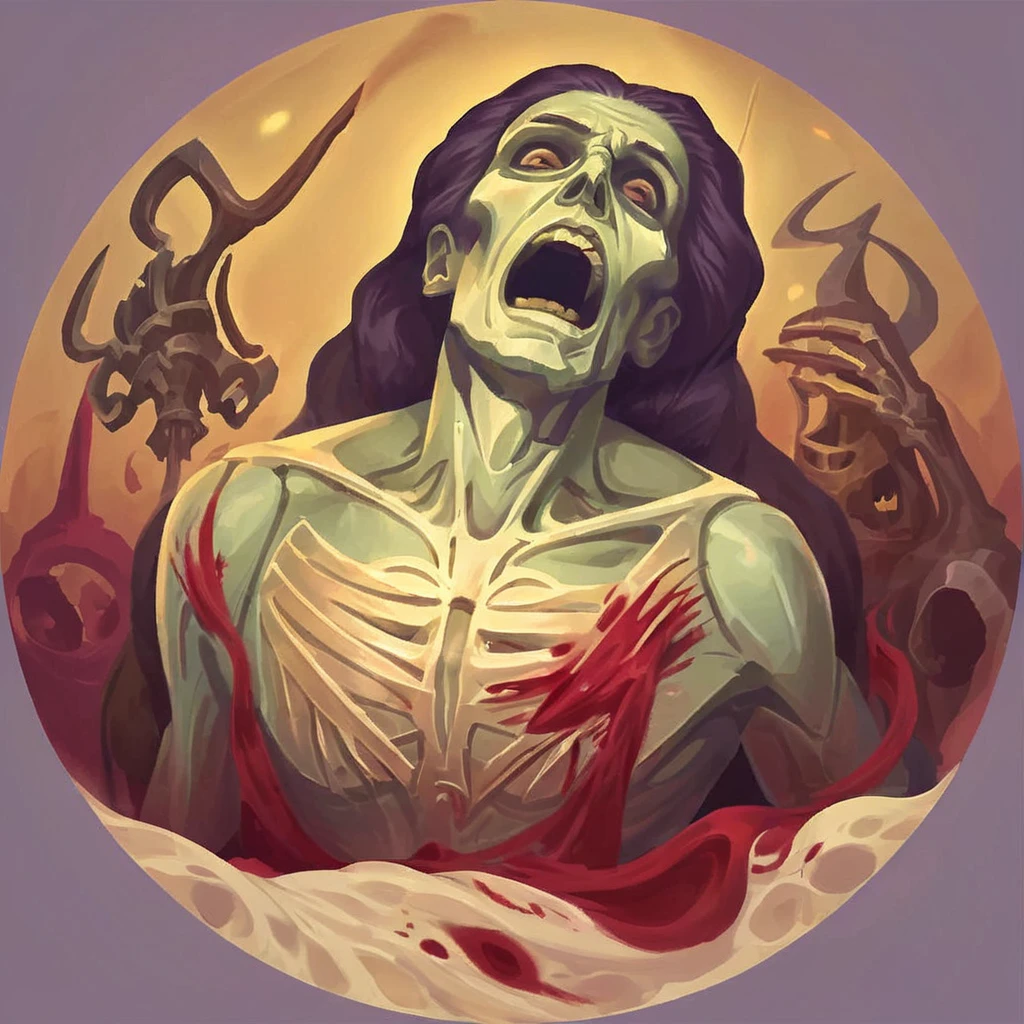 I want an icon of a corpse being revived, raising it in a grotesque way, but just like the previous generated icons.