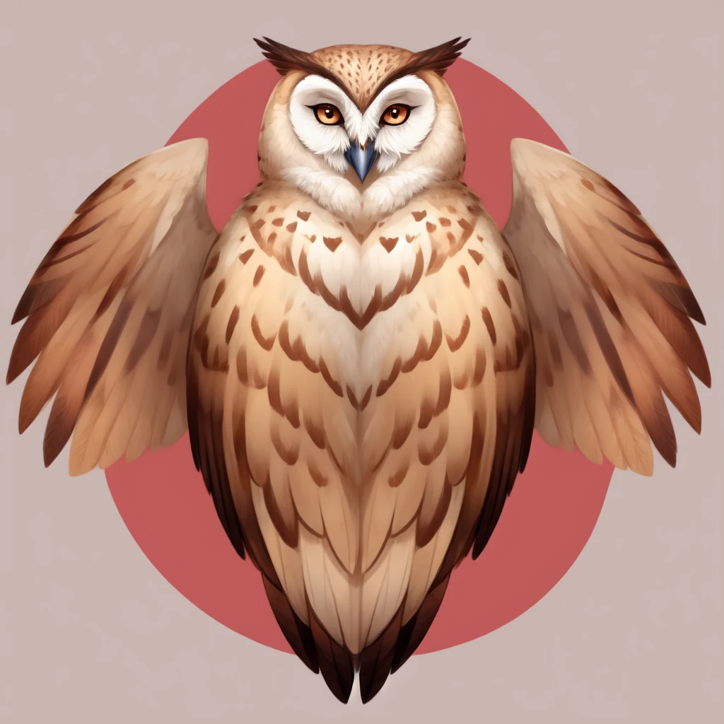 colorful barn owl tattoo design , no background