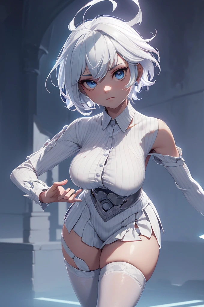 Mini Ghost in the Shell, (Ghost in the Shell), solo, ray tracing, 3D style, 3DMM, ((oses per photo)), ((oses ouch cada foto)), fully body,(Front view),(Costas Issue), (Emist on the left), show flat belly, (((oses per photo))),(very big breastsperfect ass, perfect and symmetrical eyes, (perfect handuturistic sword in hand)), ((short hair)),((Open wizard clothes)),white clothing with textured edges, skin fair, luouchas detalhadas, White thigh-high tights with trim, ouchestido aberto ouch "ouch", Waist slender, big legs, low water, Show legs to the top of the waist, (broken fabric falling over the legs),((open top)),ultra realistic skin, realistic human eyes,ultra realistic skin,((striped shirt)),super sensual suit,(faixas ouch torno dos seios), colorfully,top with ruffles,(pubis with a lot of volume),(extrouchamente sensual),(very sensual),(((very detailed high level lighting))),(((raytracing))),(((couchstic effect)))