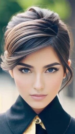 make a
beautiful a Jewish man Stylish hair focusing on her face.