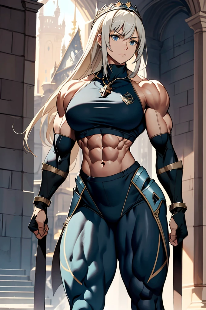 
(Best lighting) , (Very intricate details) , 4K Integration, (Super fine CG: 1.2) , (8K: 1.2),(original), (masterpiece) , (Highest quality),(masterpiece:1.4),((Full  images))、Anime-ish high quality,(masterpiece),masterpiece, Highest quality, Absurd,((Masterpiece, 4K, 8K, High resolution)),(masterpiece), (Highest quality), (Super detailed), (Very delicate and beautiful), ((Cowboy Shot)), 1 female,((Valkyria on the battlefield))、(((Cerveria Bress))),((Valkyria Chronicles)), ((Selvaria Bles))
((Female Bodybuilder:1.5)),A woman with a muscular chest like a male bodybuilder, Huge body、Giant、Height 5 meters、((Beautiful woman)),((Woman warrior)),(((Full body image:1))),from frontknight girl,Brave and resolute attitude,((Metal armor)),,((Metal armor shaped like pectoral and abdominal muscles)), ((Heavy armor)), Metal Reflection,Castle Background,wear black tights、The Great Hall of the Royal Palace,Sunlight from the front,Fluttering Cloak、Brave pose,Strength and elegance,Solemn atmosphere,Powerful aura,((The Queen's Appearance))、Determined jawline,((The Strongest Queen of Mankind))、Huge muscular physique,Protruding veins、Raised trapezius muscle、very thick neck、Strong arms with bulging biceps、A muscular chest、Six-pack、((Thick, muscular legs))、Overflowing with incredible strength、Muscles bulging out from under the force of force all over the body、Graceful Movement,A commanding presence,Poses that show off their monstrous power,Dynamic configuration,Vibrant colors,Perfect balance,Light and shadow contrast,Down to the smallest thread,Sharpen highlights and shadows,Impressive level textures,Sharp focus,Rich and realistic backgrounds,Magnificence and grandeur,((The Mighty Queen)),((Queen of Superpowers)),((A powerful queen of dignity and grandeur)), Inspiring and majestic,Dignified and fierce,Guardian of the kingdom,Unstoppable courage,Divine Destiny,Indomitable spirit,Unforgettable beauty,Unwavering Strength



