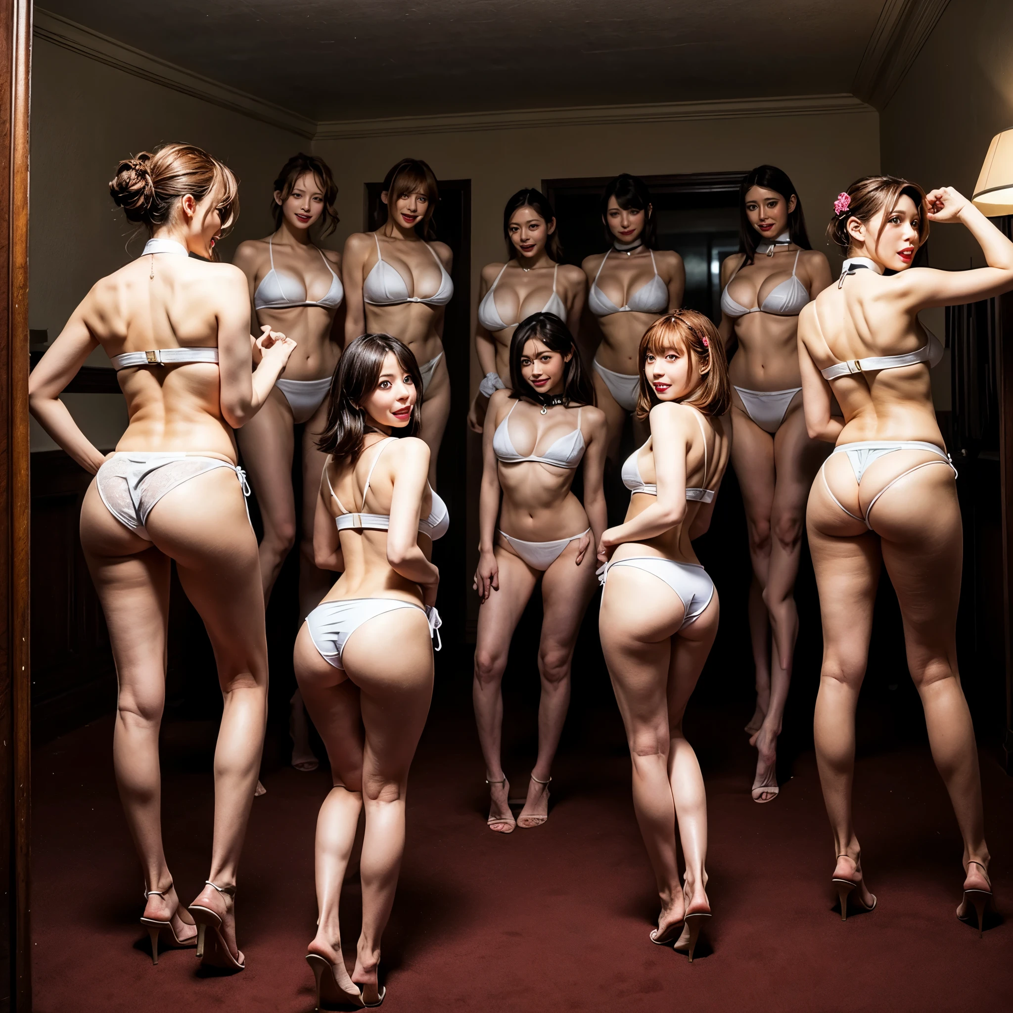 Masterpiece of ExtremelyDetailed (ProfessionalPhoto:1.37) PUNIPUNI (((5 MILF hiding face in row:1.4))), All the girls' butts were aimed at the camera, { Standing on your feet | Stooped | In Suite room | DreamTicket | Spanking | Lie on the couch}, {(((HiddenFace))) | (((MaskedFace)))}, (Acutance:0.85), LifeLike Rendering, BareLeg, RoundlySkinnyButts, Radiant FineSkin with Transparency { SkinnyWear | NightWear | Clearly Visible the shape of Butt | [Ass visible through thighs] }, (SFW:1.7)(BokeH:1.4), {HiddenHands|Corrected BabyLike Hand},  Look Ahead ((Don't look back)),

