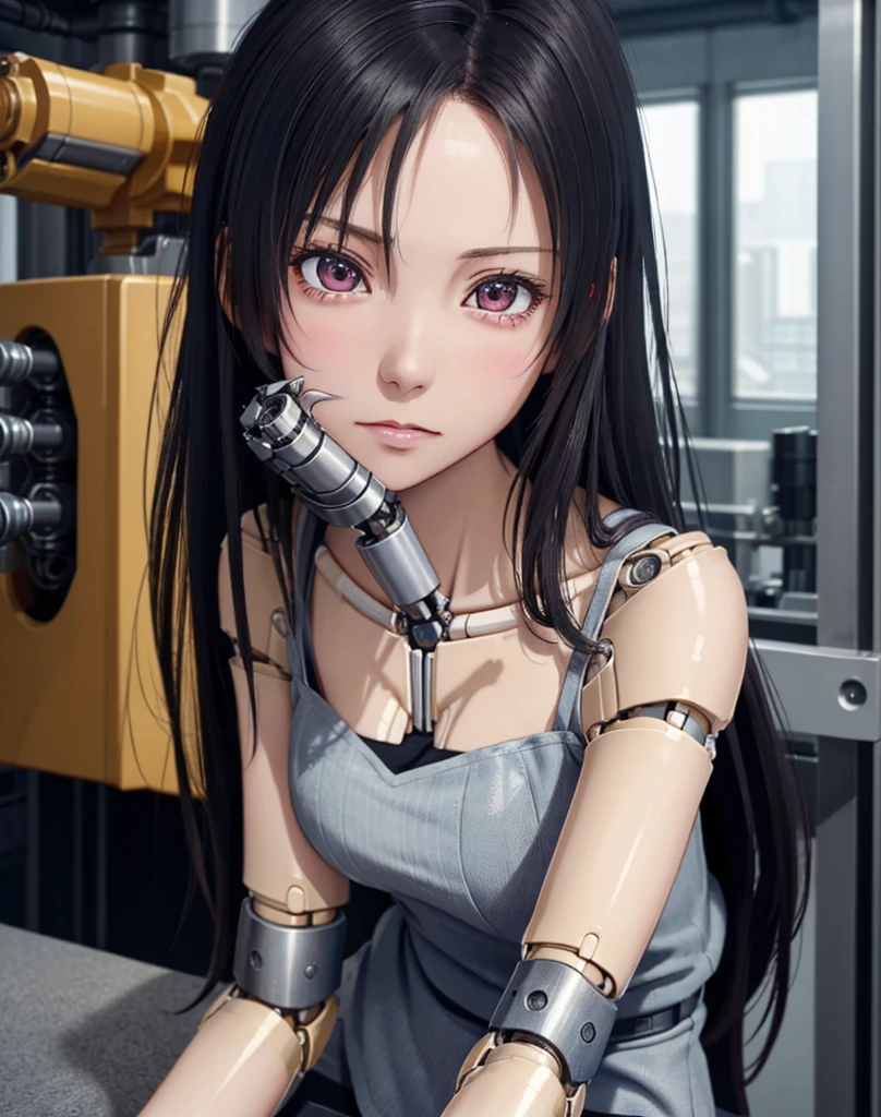 (((masutepiece))), ((((Best Quality)))), ((((Ultra-detailed))), (High Definition CG Illustration), ((extremely delicate and beautiful face)),(Cute and delicate face ), Cinematic Light, ((1 Mechanical Girl)), Solo, Whole body, (Machine-made joints: 1.4),...