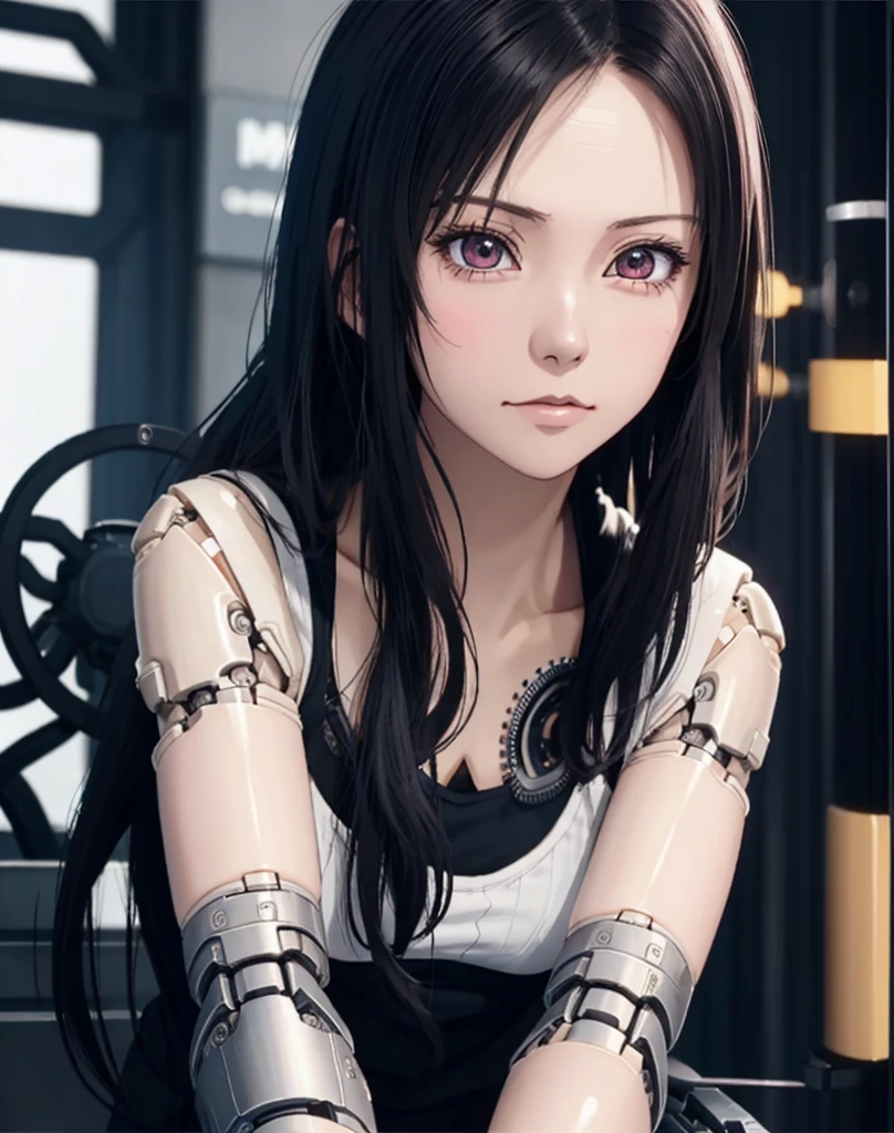 (((masutepiece))), ((((Best Quality)))), ((((Ultra-detailed))), (High Definition CG Illustration), ((extremely delicate and beautiful face)),(Cute and delicate face ), Cinematic Light, ((1 Mechanical Girl)), Solo, Whole body, (Machine-made joints: 1.4),...