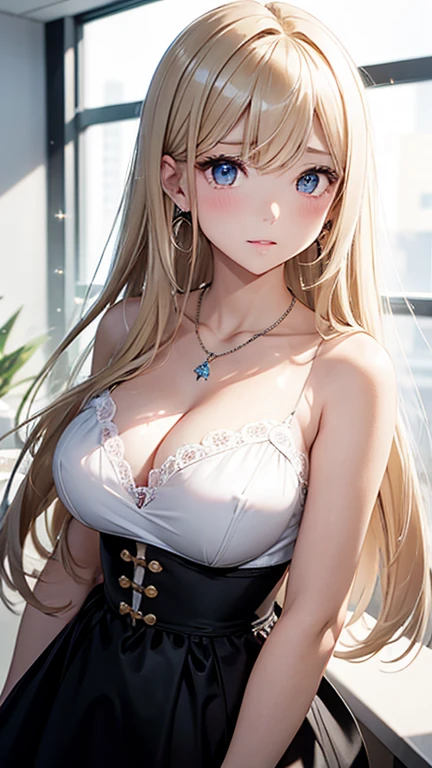 Photorealism、Highest quality、Ultra-high resolution、photograph、北欧生まれのbeautiful少女のphotograph、beautiful少女の全身が見える、並外れたbeautiful少女、Shiny, Silky, Straight light blonde hair、Highlights of cheek er、細部まで可愛くbeautiful顔、(PurerosFace_v1:0.008)、beautiful bangs、Glowing White Skin、Bangs between the eyes、輝くbeautiful髪、Silky Hair、High resolution eyes、beautiful, Bright and clear, Big eyes sparkle charmingly、eyeliner、double eyelid、Just like the whole body、disappointment、blush、Embarrassing、Glare、 Shiny little necklace and earrings, Shiny唇: 1.4, Humiliated、impatience、disappointment、was scary、Glare、Exposed large cleaere&#39;There&#39;s a lot of sperm in my :1.4）（Thighs full of sperm:1.2）、blush、arrassing、Thin white underwear、Thin white bra、She spreads her legs to reveal her white sheer lace panties、Talking openlymasturbation、Disheveled clothstockings、Exposed thin white lace panties、Sweat、Soaking wet、White see-throurwear、A clean-cut woman,18-year-old, (camisole: 1.5),Veil、Wavy Hair, Diagonal bangs, Medium Long Hair, beautiful青い目, Big breasts spilling out of her underwear、 Late  the bed、