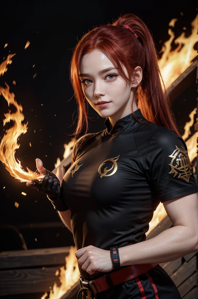(extremely detailed CG unity 8k wallpaper),(masterpiece), (best quality), (ultra-detailed), (best illustration),(best shadow), (sharp eyeliner, eyeshadow, detailed eyes:1.1), (flames, smoke:1.3), ,BREAK, (vector:1.2), evil smile,