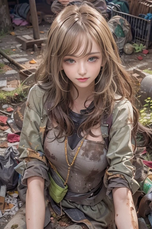 Realistic、Highest quality、Clear photos、((Brick underground tunnel、Foul-smelling sewer、Dirt is scattered everywhere、Sewers filled with waste、There is a lot of trash and junk、The dirtiest sewer))、The bricks are covered with moss、((beautiful girls、Tight waist、Beautiful Face、最もBeautiful Face、Beautiful Face、Dark brown hair、Refreshing look、It looks fun、Happy expression、Joy in the filth、I'I'm happy even if it gets dirty))、(White tank top、Tangier、blonde)、((Long and beautiful legs are dirty、Lie face down on the filth、Girls with beautiful asses、Scoop up the soil with both hands、beautiful girl'My hair is covered in mud、Joy lying in dirty sewage))、(((I want to smear filth all over my body.、Your hair is muddy with a large amount of filth、Muddy、Stick your butt out.beautiful girl buried in a pile of dirty garbage、A lot of dirty trash、Dirty waste)))