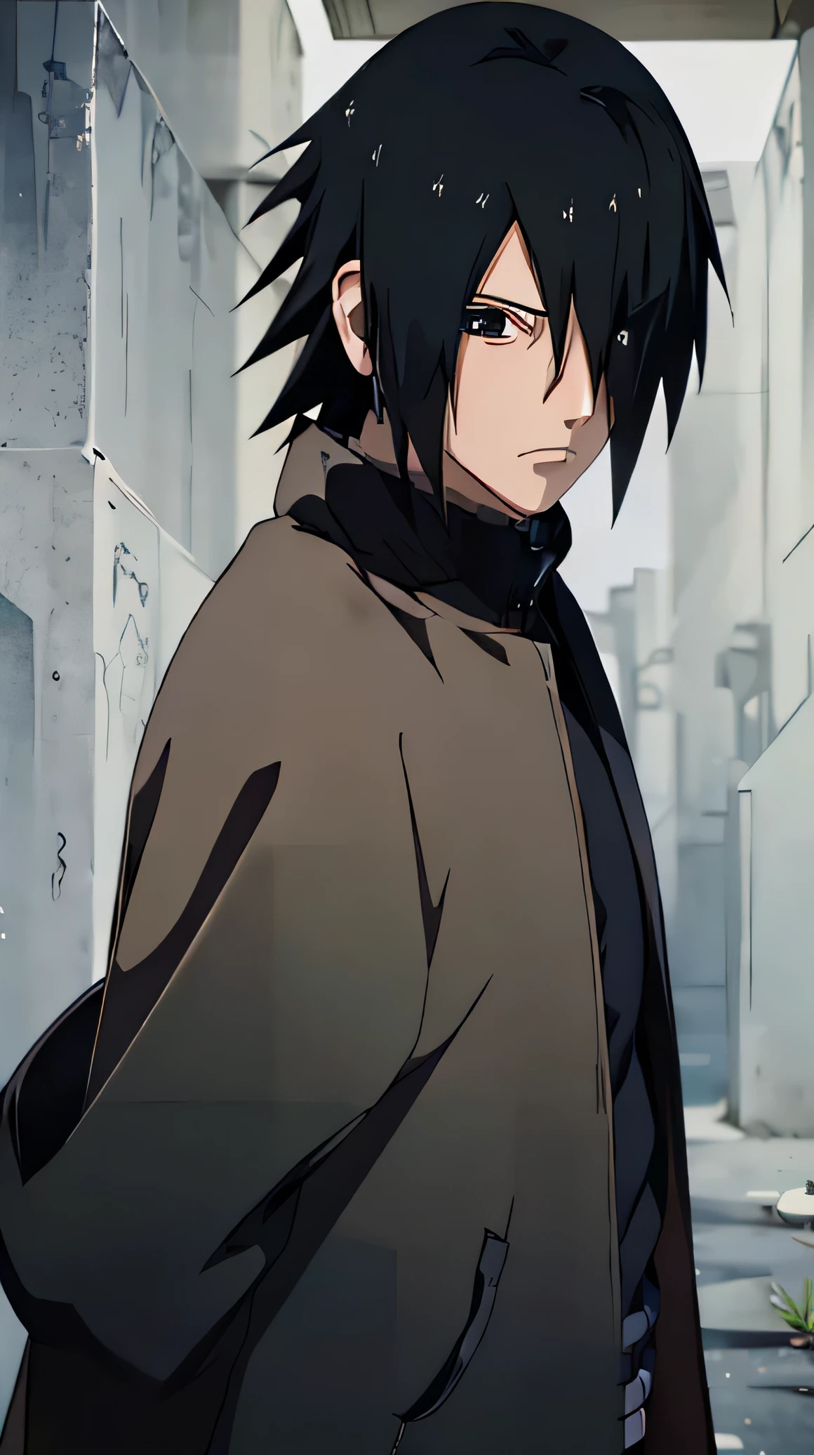 masterpiece, One Man, Great style, sasuke uchiha, Upper body naked, sasuke uchiha, Close ~ eyes, Look down,Downward,Under the line of sight,Black Hair, Cool guy,30 years old,Anime CG