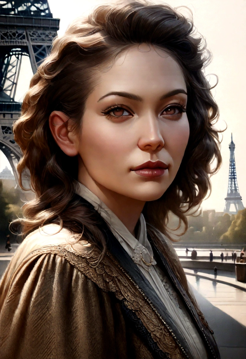 (best quality,4k,8k,highres,masterpiece:1.2),ultra-detailed,(realistic,photorealistic,photo-realistic:1.37),fashion portrait,model shot in Paris,portraits,black and white,vintage style,romantic atmosphere,Eiffel Tower in the background,chic and elegant,stylish clothing,fine details,high-fashion makeup,soft natural light