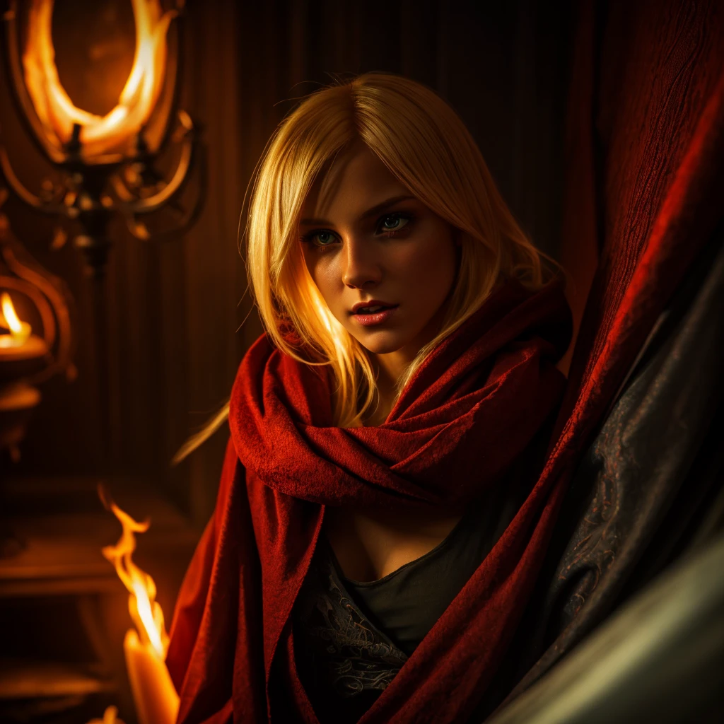 a young blonde woman, blonde hair, red riding hood outfit, in panic, trying to flee, grandma's bed, tentacle beast (HYPER_TENJOB, HYPER_TENSUCK), inside grandma's cottage, (best quality,4k,8k,highres,masterpiece:1.2),ultra-detailed,(realistic,photorealistic,photo-realistic:1.37),HDR,UHD,studio lighting,ultra-fine painting,sharp focus,physically-based rendering,extreme detail description,professional,vivid colors,bokeh,horror,dark fantasy,cinematic lighting,dramatic,suspenseful