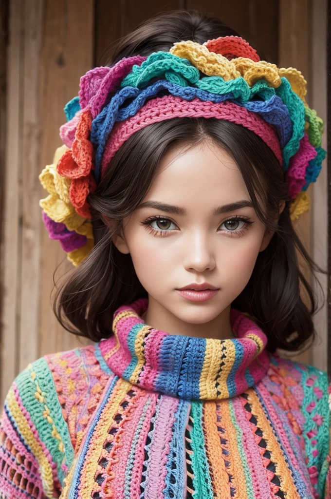 Colorful crochet women's set