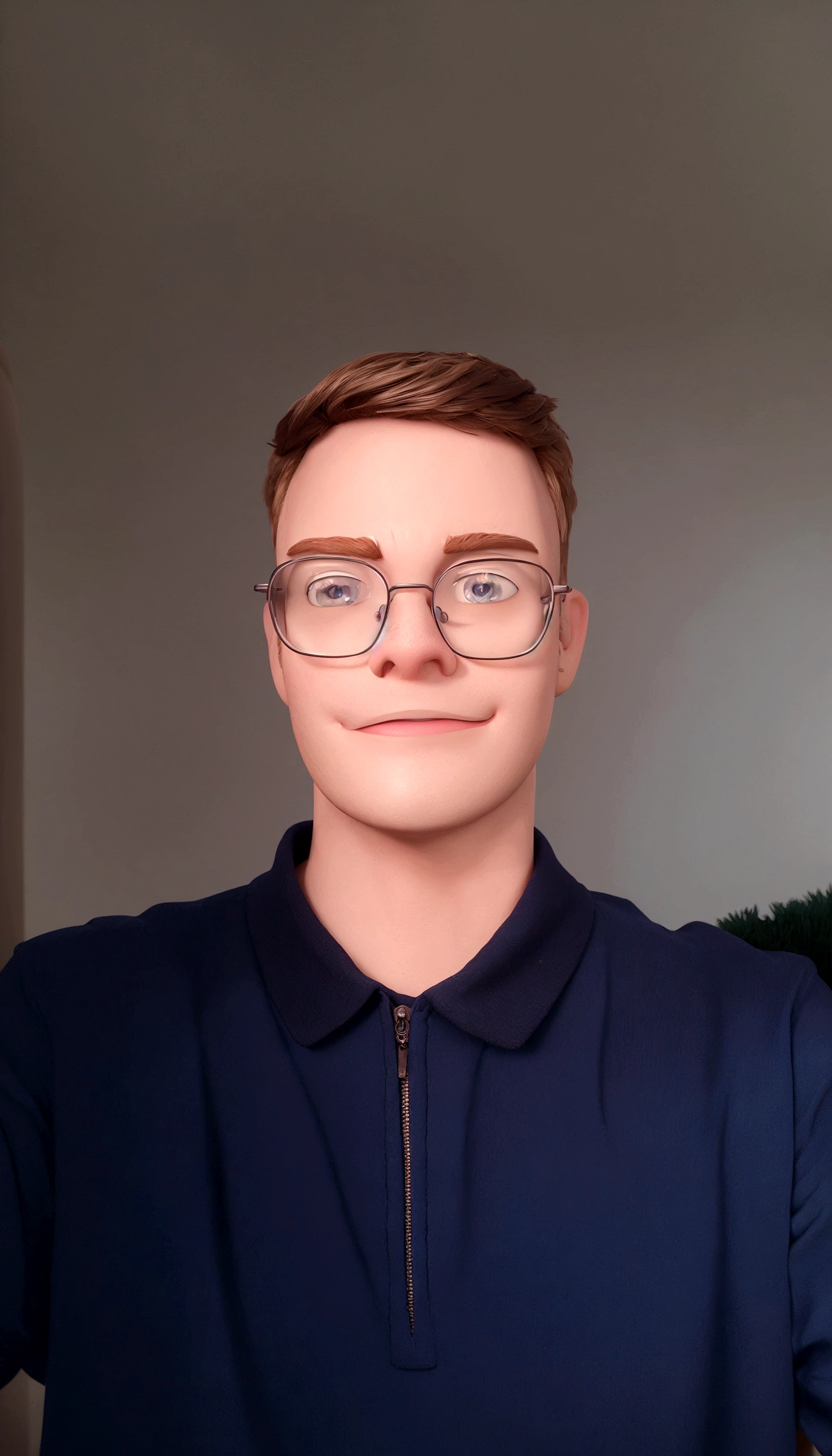 Cartoon character of a young blond man, smiling lightly, of round glasses, blue colored eyes, small mustache and blue shirt, animation character, stylized character, animation style rendering, 3d stylized, Arnold Maya rendering, Stylized 3D rendering, toon render screenshot, 3d character, 3d character, Stylized 3D rendering, 3D character rendering, cartoon character, Personagem de close up, character posing, (Pixar-style) (master part:1.2) (bokeh) (best qualityer) (skin detailed) (detailed texture) (8K) (Argilla) (cinematic lighting) (sharp focus