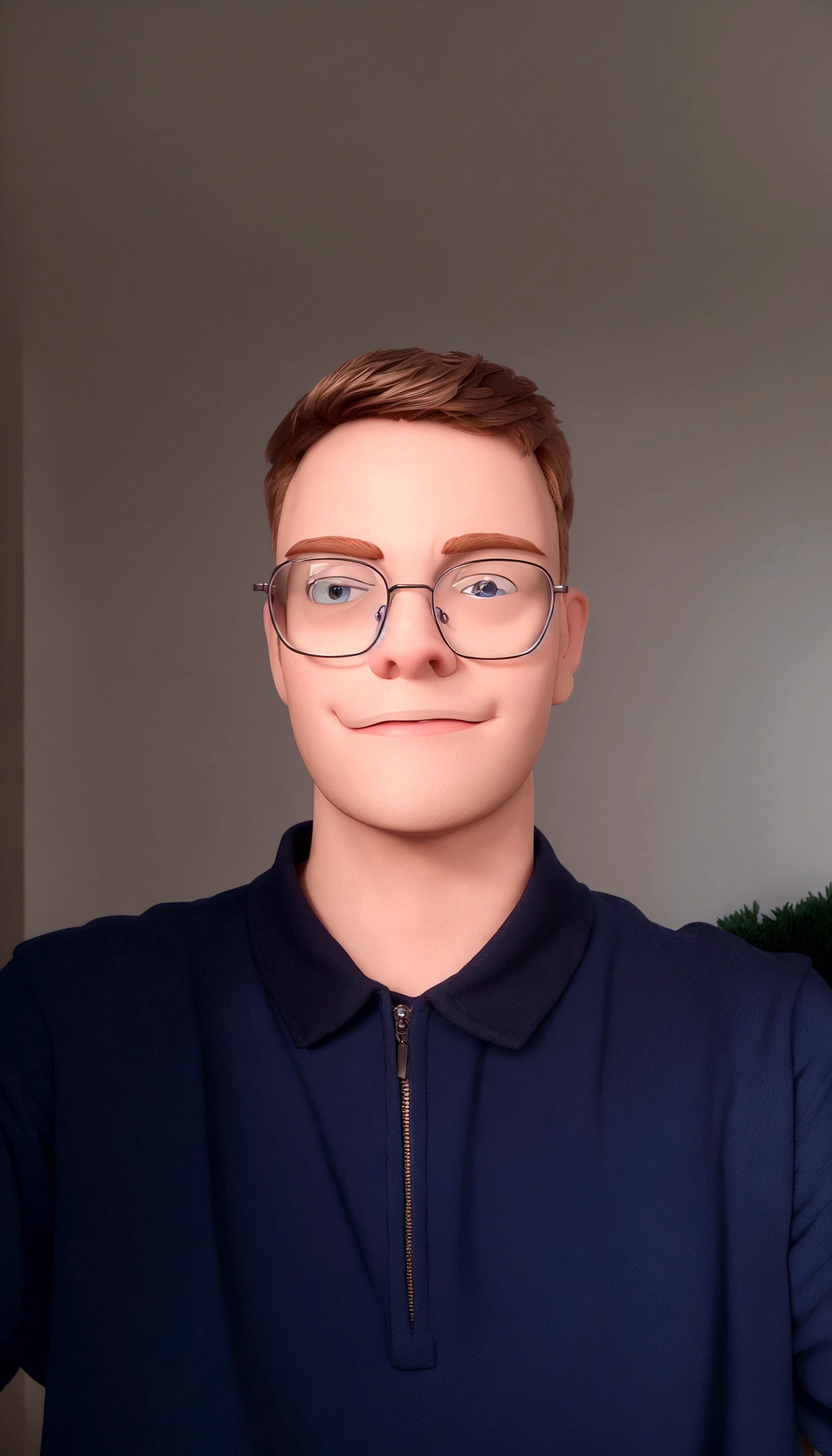 Cartoon character of a young blond man, smiling lightly, of round glasses, blue colored eyes, small mustache and blue shirt, animation character, stylized character, animation style rendering, 3d stylized, Arnold Maya rendering, Stylized 3D rendering, toon render screenshot, 3d character, 3d character, Stylized 3D rendering, 3D character rendering, cartoon character, Personagem de close up, character posing, (Pixar-style) (master part:1.2) (bokeh) (best qualityer) (skin detailed) (detailed texture) (8K) (Argilla) (cinematic lighting) (sharp focus